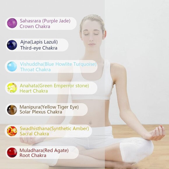 18 Pcs Chakra Bracelets for Women Men - Healing Stones, Relax & Yoga, Adjustable - Picture 4 of 7